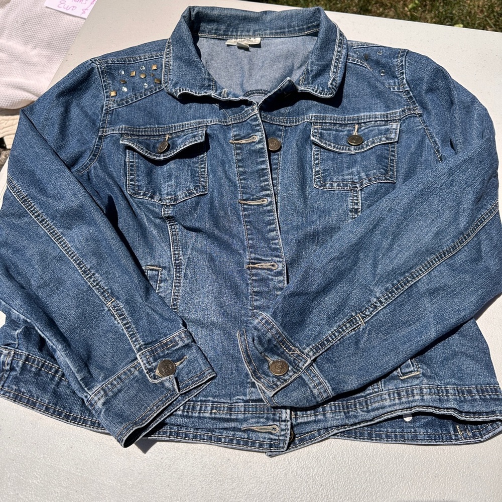 Dress Barn studded jean jacket
